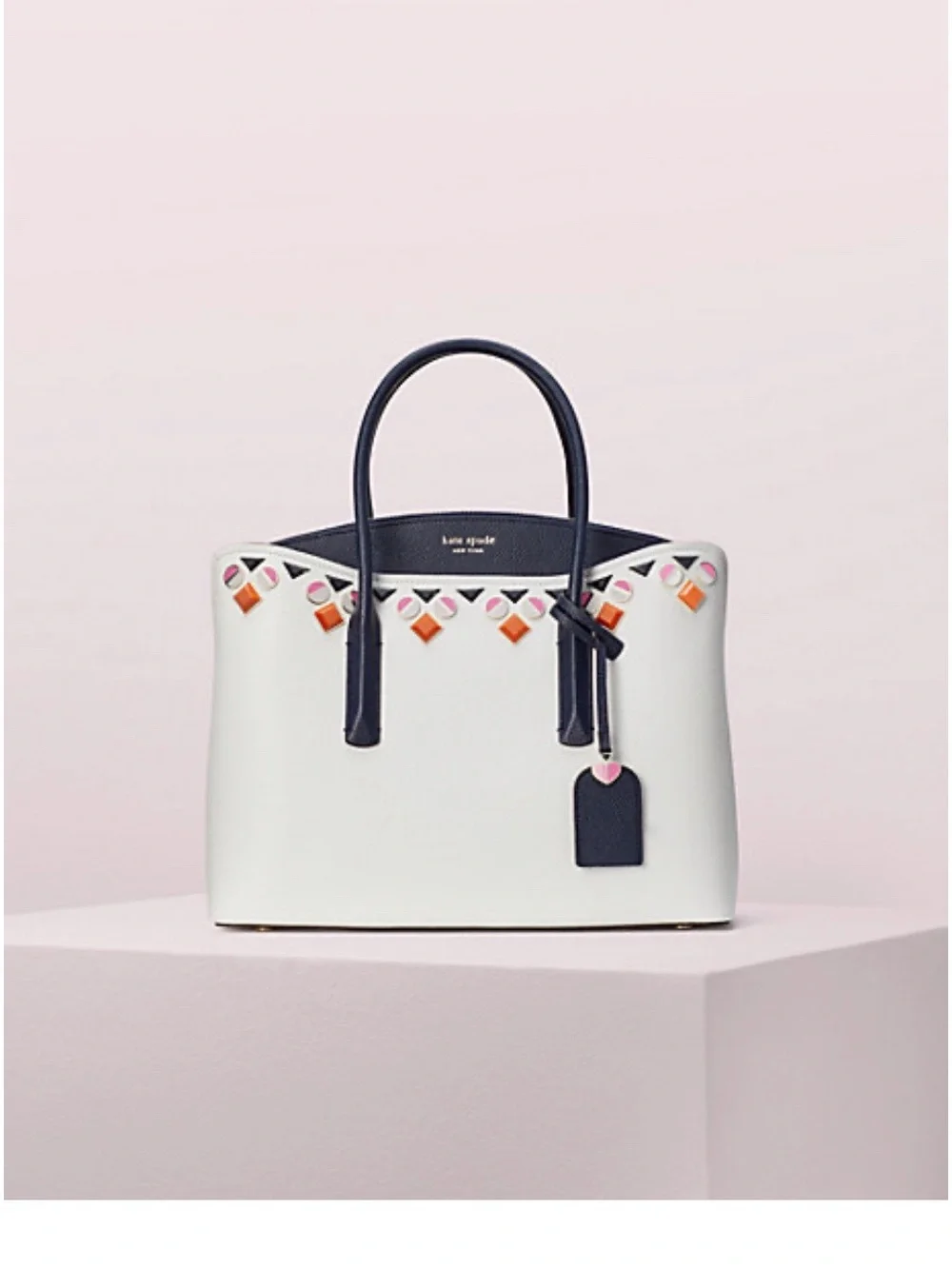 NWT Kate Spade Medium Margaux Jeweled Leather Satchel Handbag